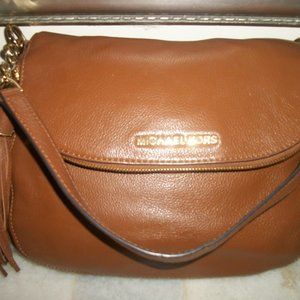 Michael Kors Fringe Pull Leather Fold over Top Handle Handbag